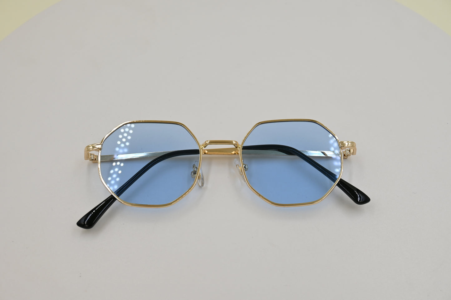 Lentes hexagonal en azul